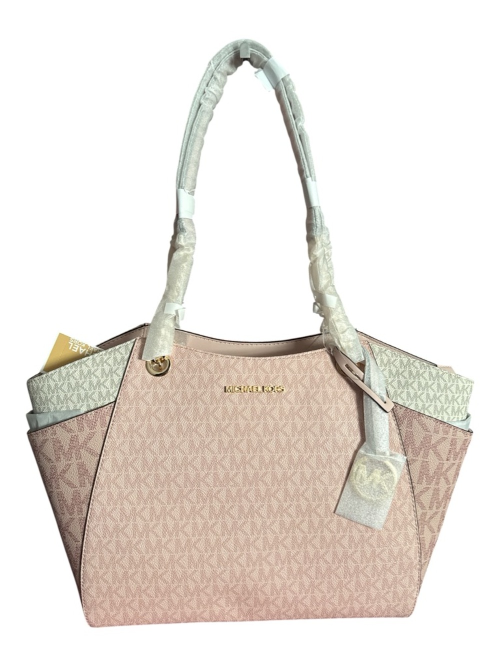 Michael Kors $558msrp Blush Pink Large Chain Jet Set Travel Tote Bag - Picture 2 of 9